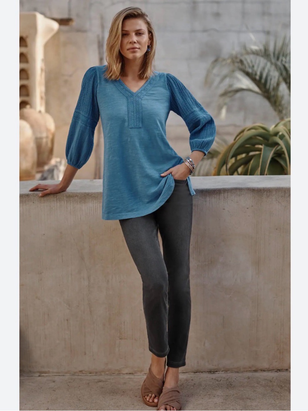 J. Jill light blue knit top